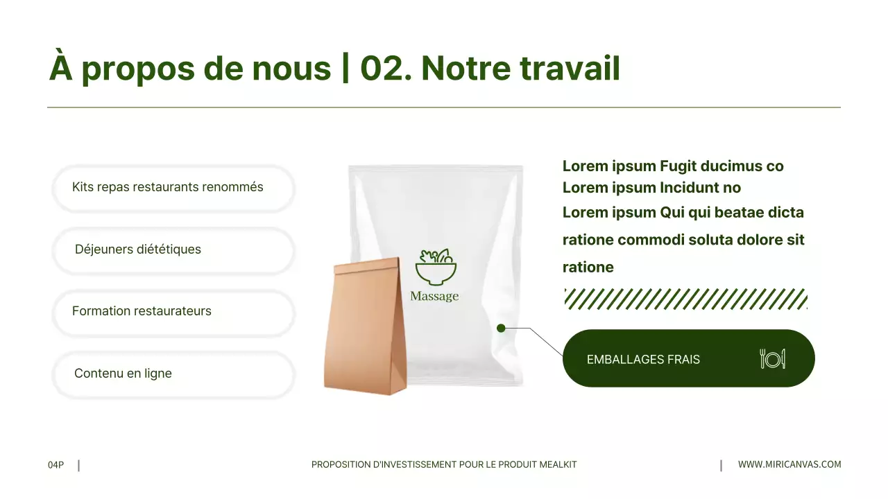 Propositions d'investissement pour les produits gris en vert