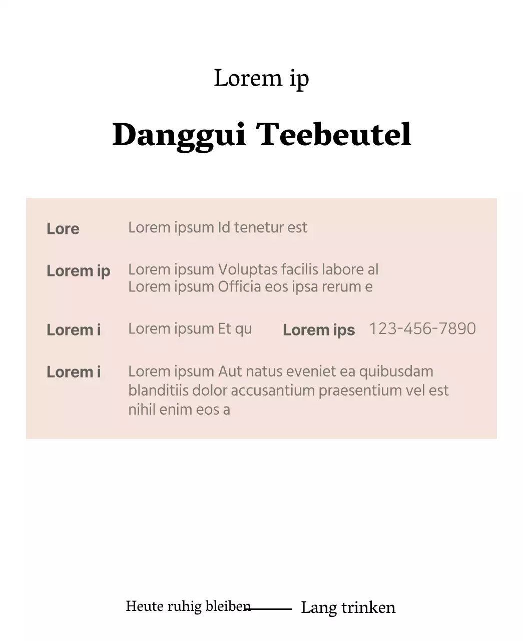 Traditionelle Danggui-Teebeutel mit einem emotionalen, runden Bild