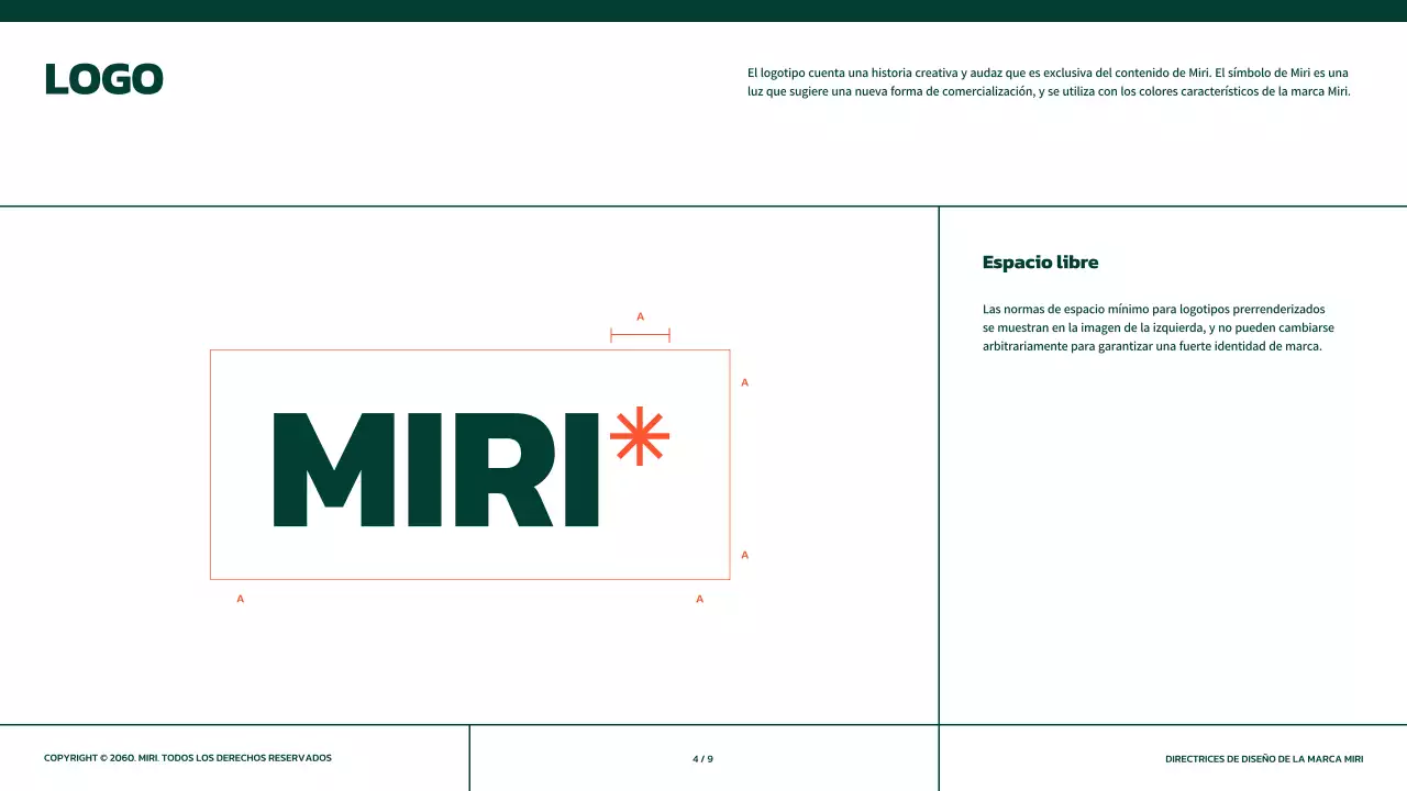 Directrices de marca sencillas en verde con toques naranjas