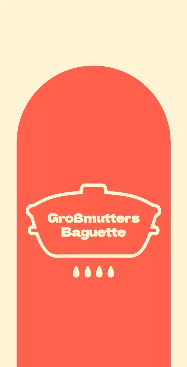 Großmutters Baguette-Laden Balsaholz mit gewölbten roten Formen auf elfenbeinfarbenem Hintergrund