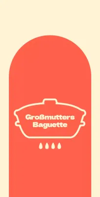 Großmutters Baguette-Laden Balsaholz mit gewölbten roten Formen auf elfenbeinfarbenem Hintergrund