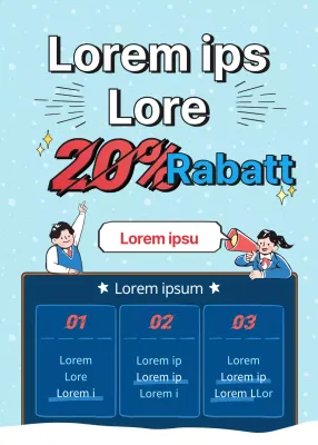 Rabattangebot-Popup mit blauem Winterzeichnungsthema