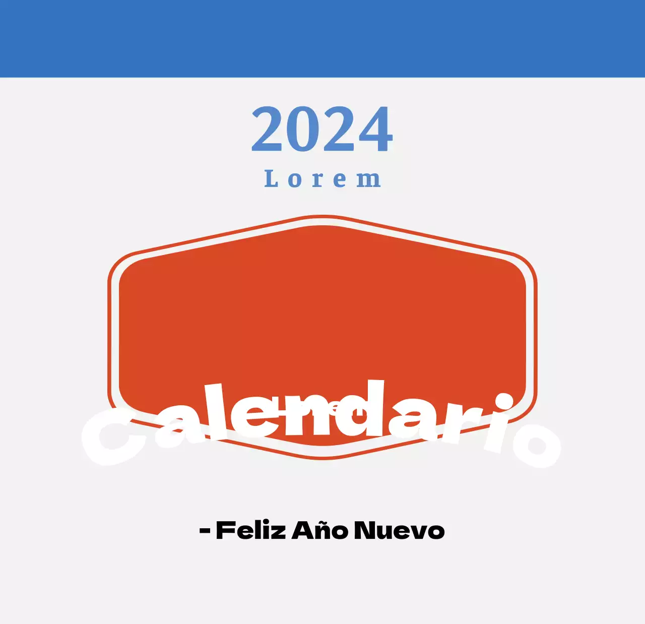 Calendario nostálgico de concepto retro en rojo y azul