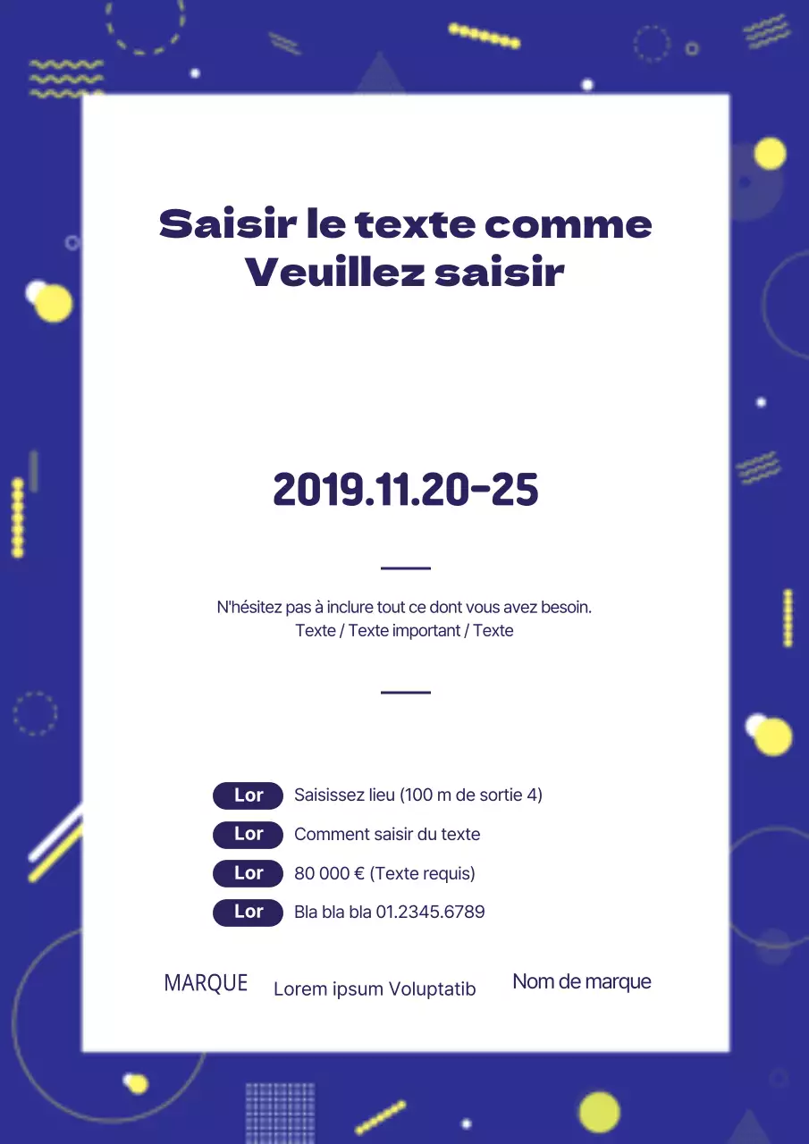 Un panneau avec diverses illustrations bleues de formes