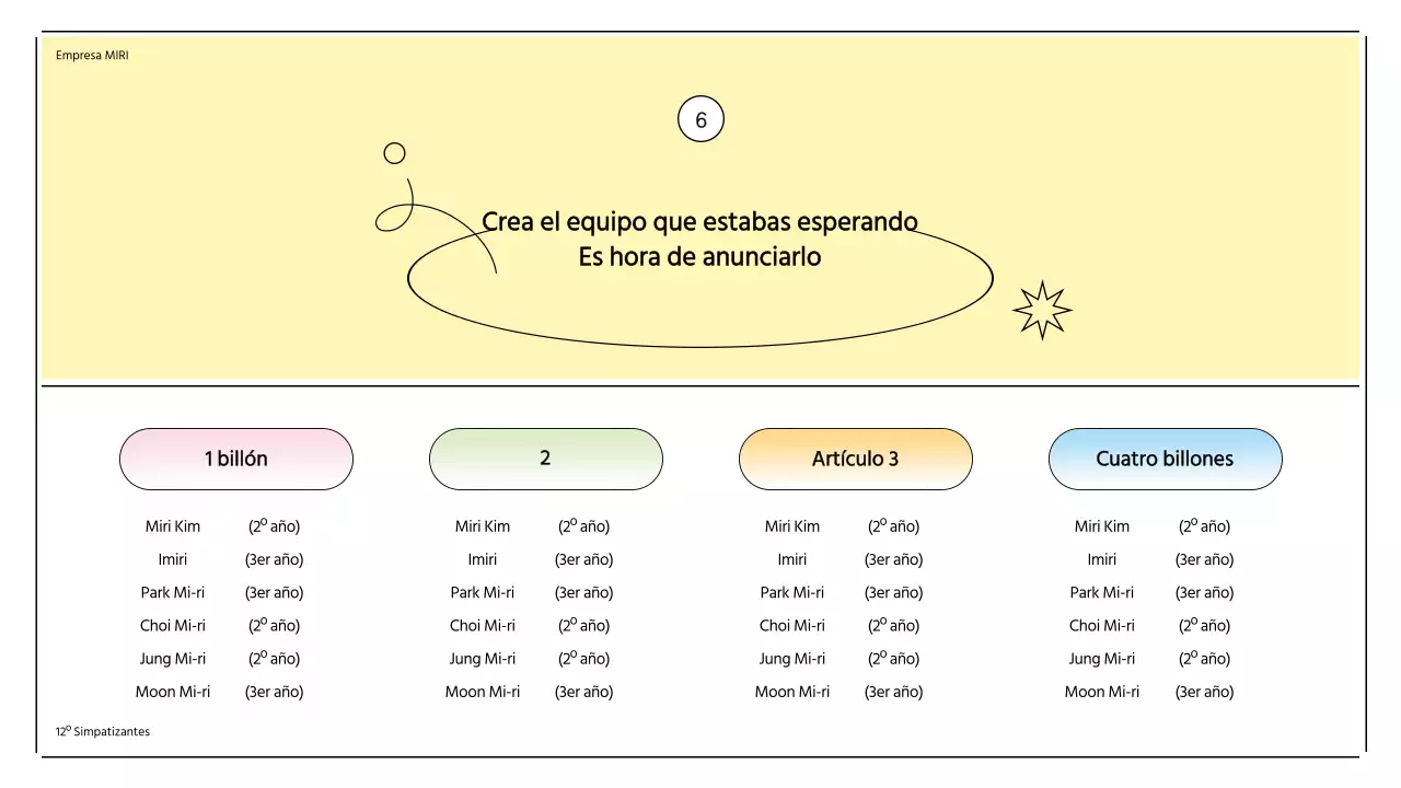Ceremonia de presentación de los apoyos con formas de sol en colores pastel
