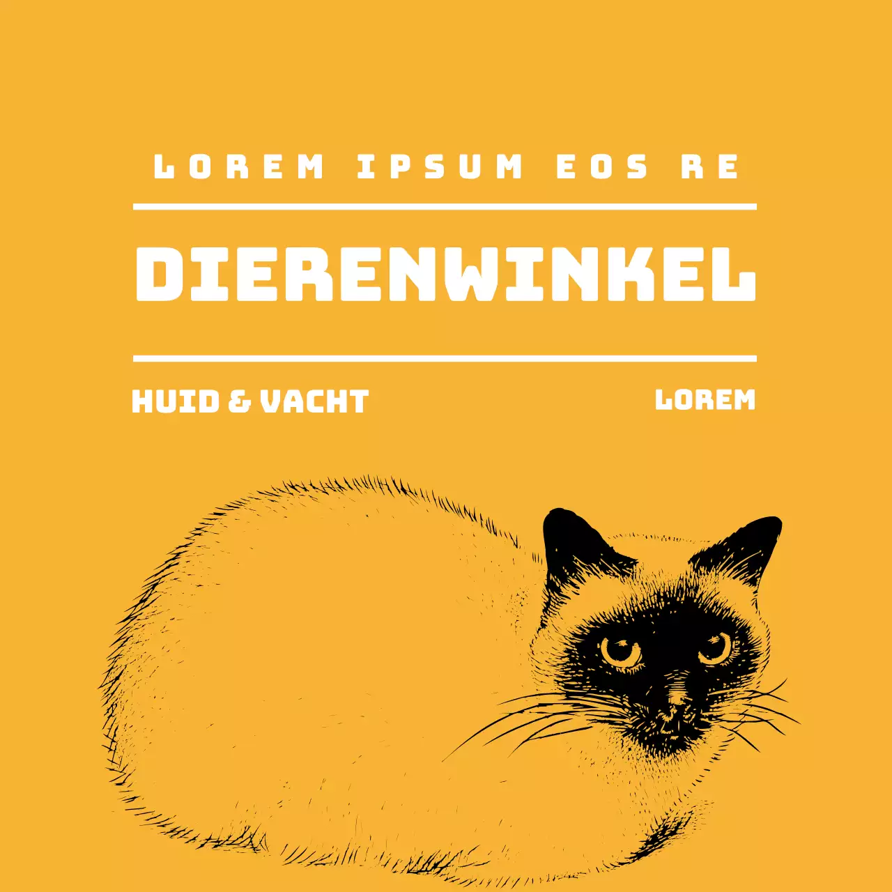 Gele geïllustreerde etiketten voor dierenwinkels
