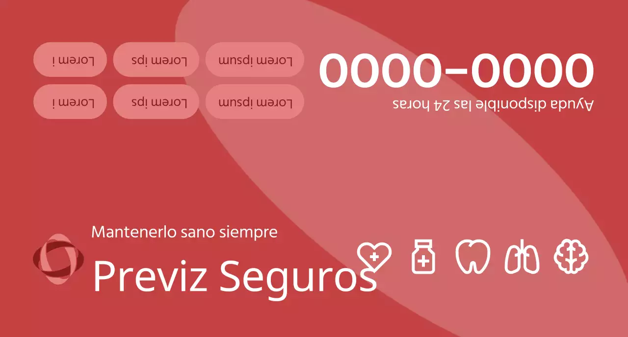 Una pieza promocional de una compañía de seguros con ilustraciones en 3D de tonos oscuros e iconos de salud.