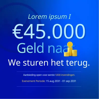 Blauw en lichtblauw verloop voorraad gebeurtenis sociale media vierkant