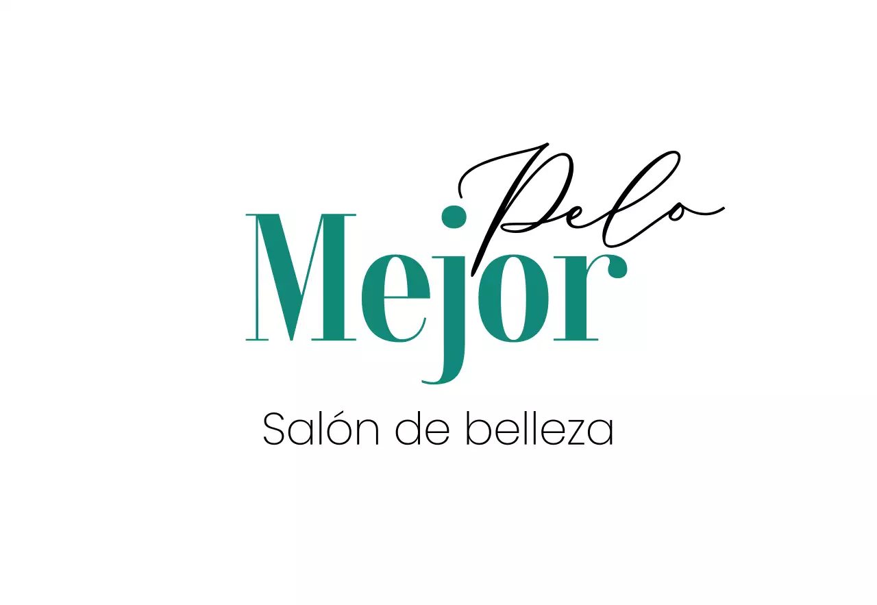 Elegante rótulo de tienda con texto blanco negro turquesa de peluquería Mayer