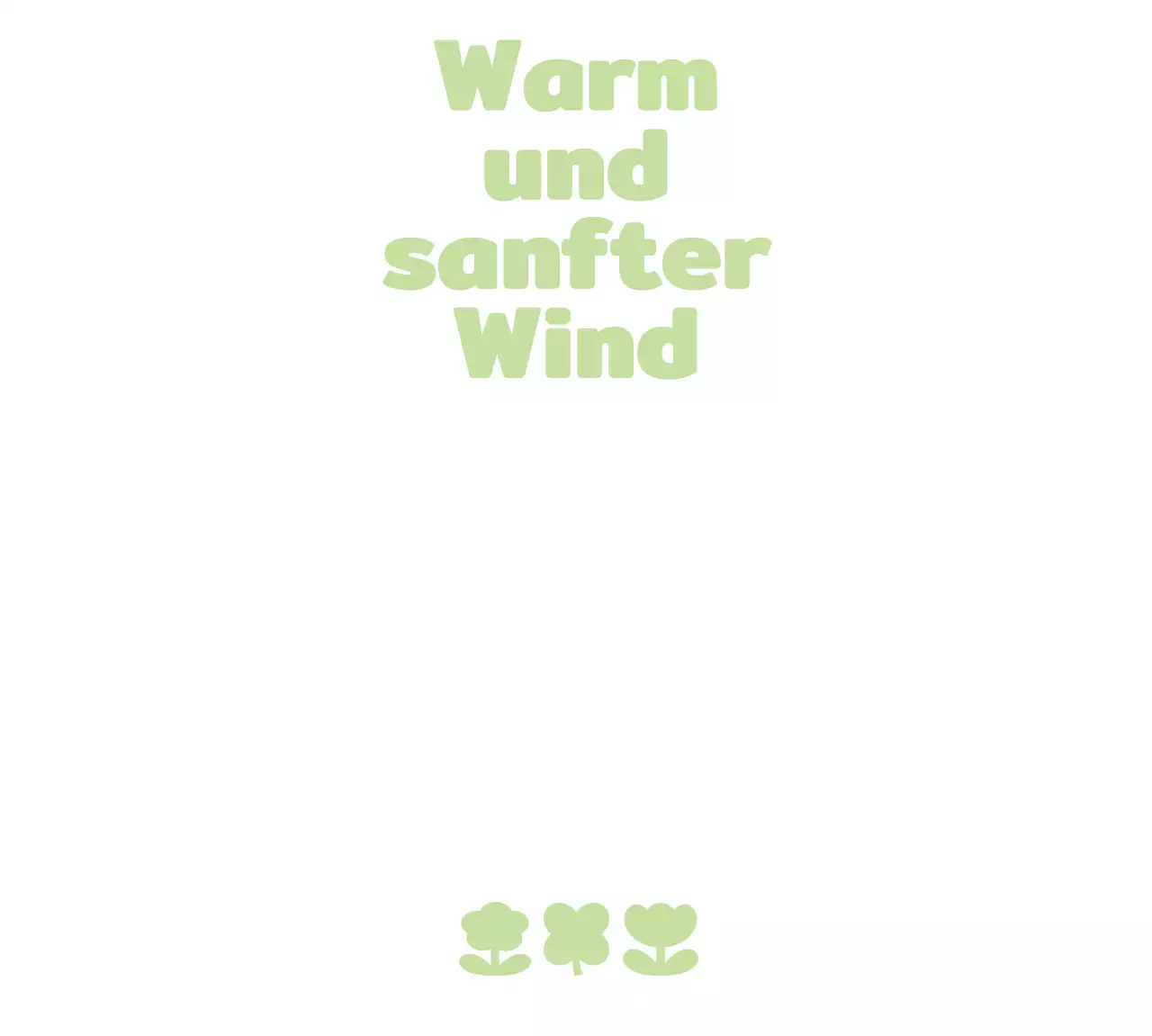 Merchandise mit einfachen, niedlichen Hasen- und Blumenillustrationen in Hellgrün.