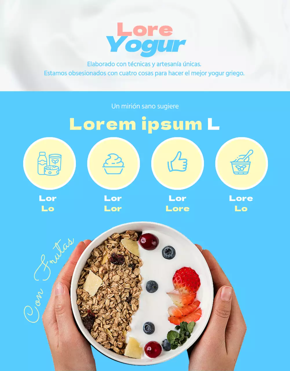 Información sobre el yogur en simpáticas ilustraciones en tonos pastel