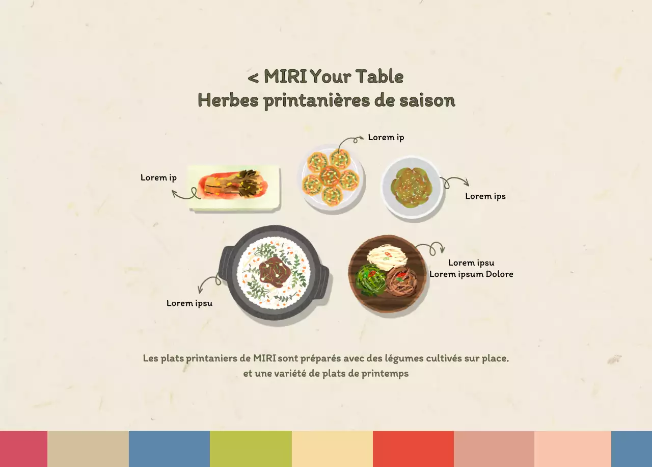 Calendrier des coupons de restaurants coréens traditionnels en beige et marron