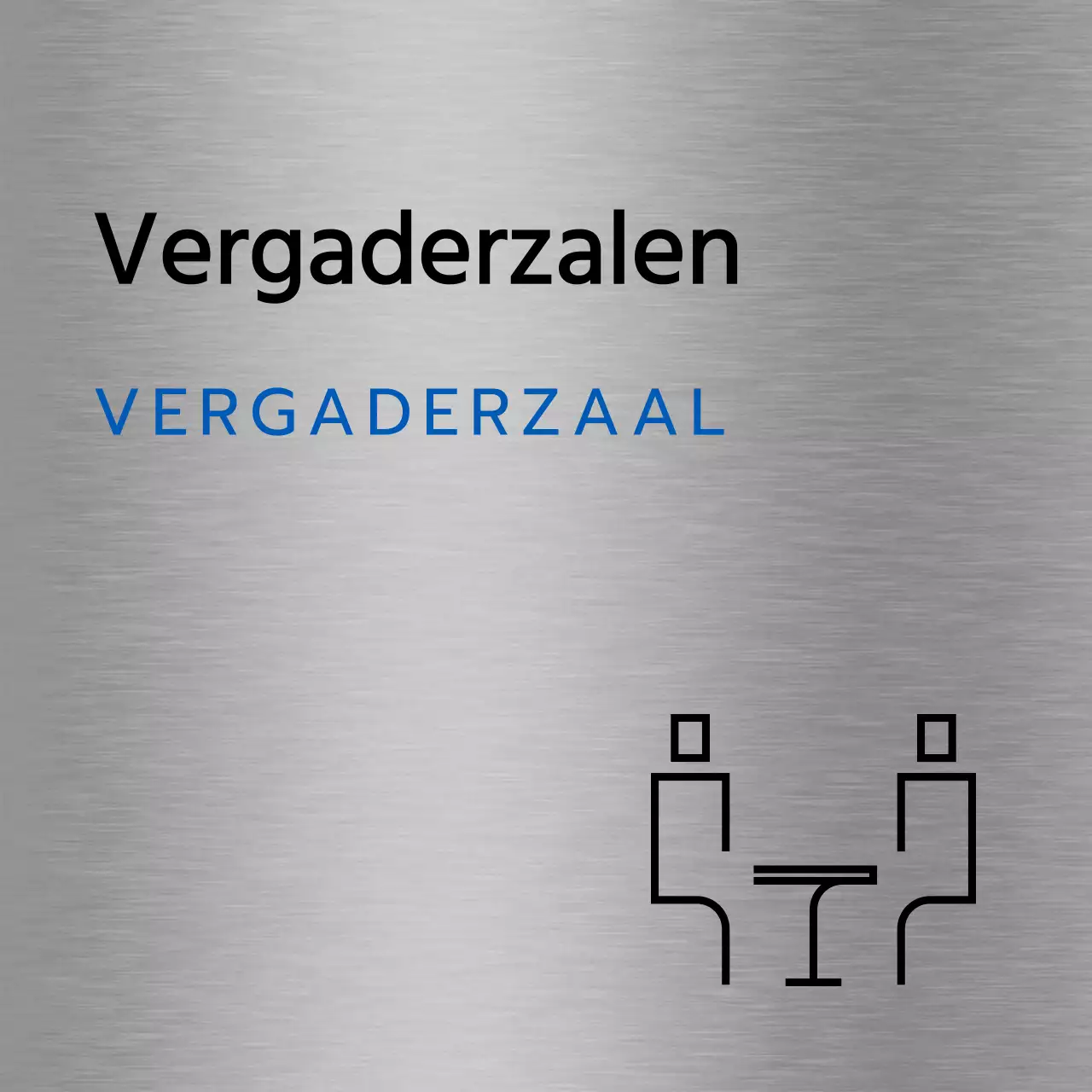 Plaatsnamen en plattegronden van bedrijven met eenvoudige zwarte en blauwe pictogrammen