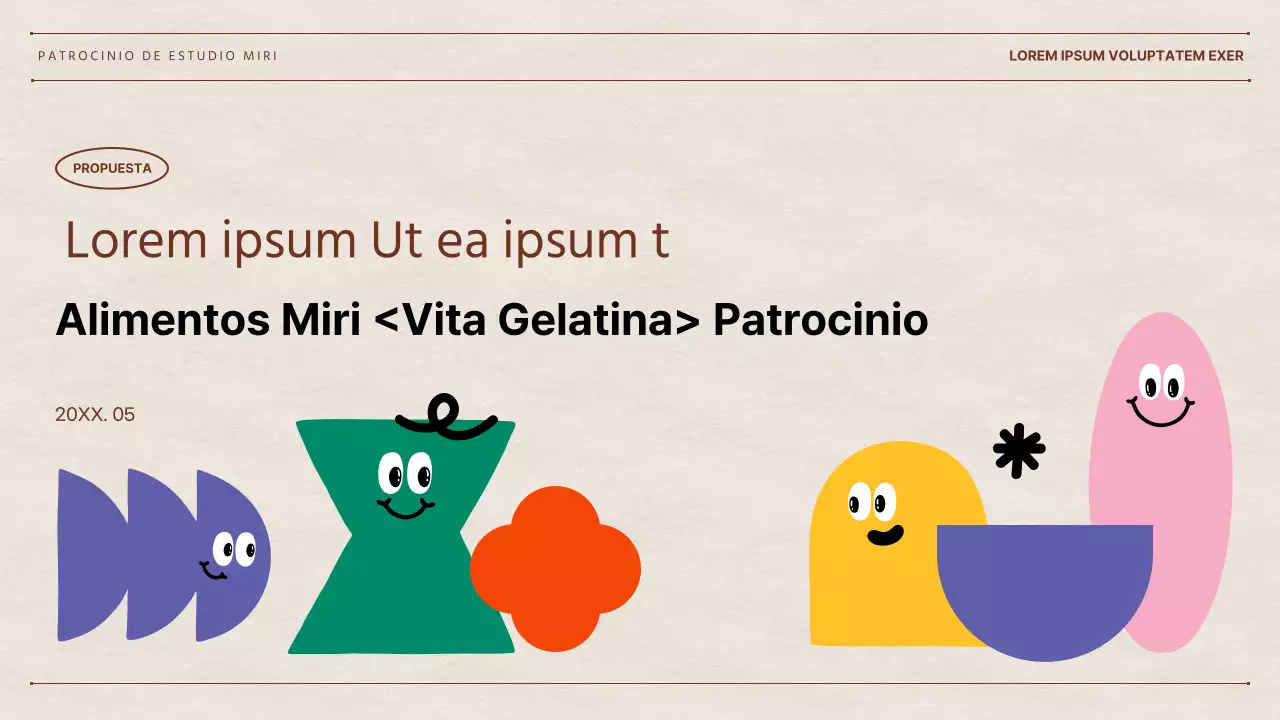 La propuesta del talento web Hyun Chan con fondo de papel y coloridas formas geométricas