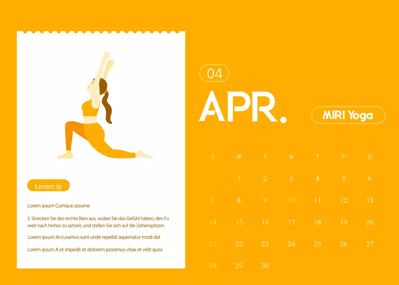 Orangefarbene Kalender zum Verschenken bei der Werbung für Ihr Yogastudio