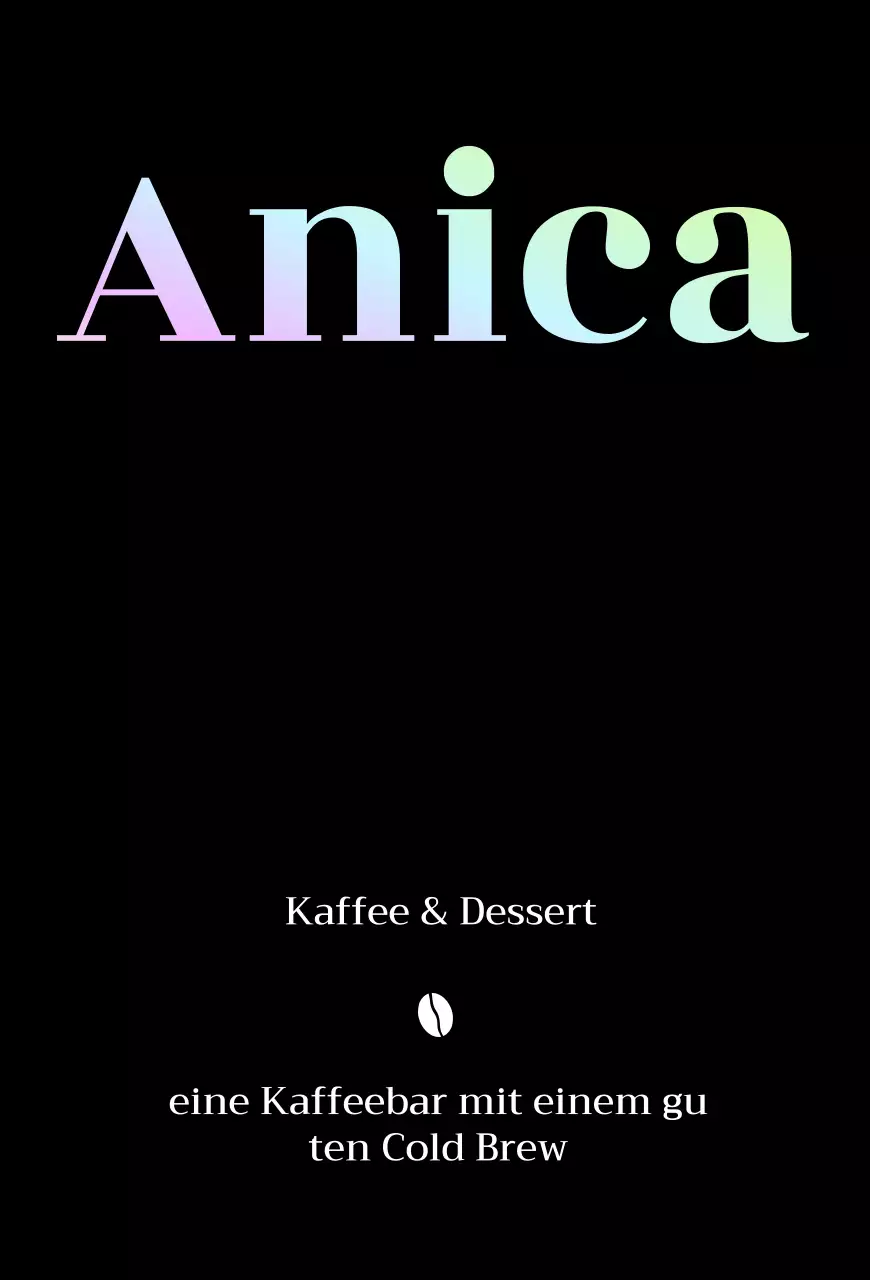 Einfaches modernes Café in Schwarz und Farbverläufen