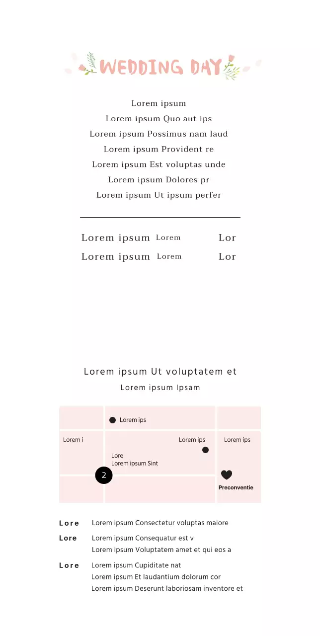 Schattige en eenvoudige huwelijksuitnodiging met roze kalligrafie en illustratie van bruid en bruidegom