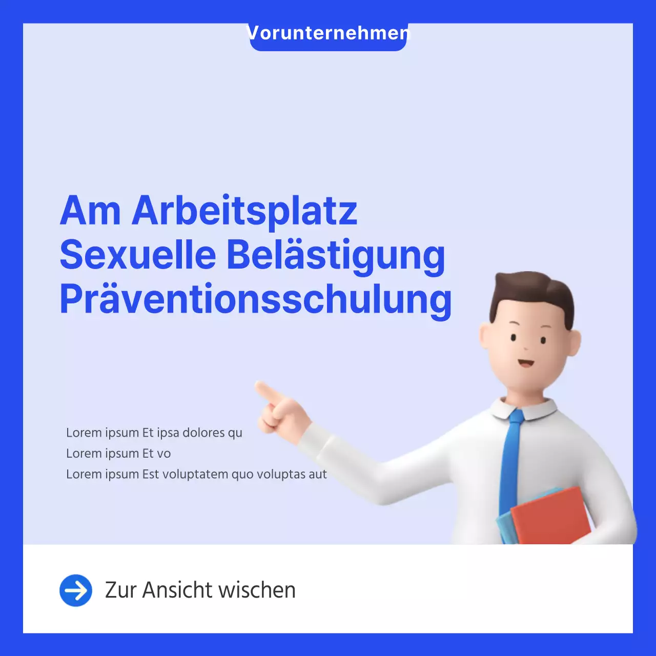 Blue Simple Workplace Sexual Harassment Prevention Training CardNews