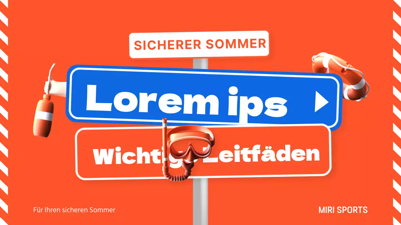 Ein orange-blauer Leitfaden zur Wassersicherheit im Sommer