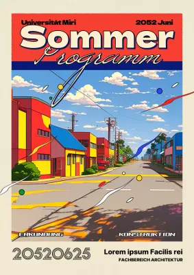 Rote und blaue Citypop-Konzeptarchitektur und urbane Erkundung