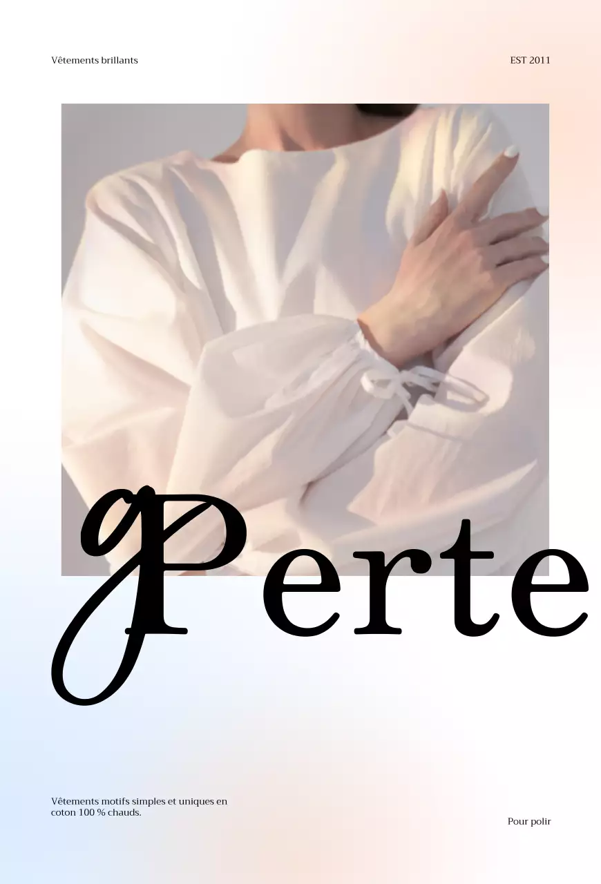 Magasin de vêtements simple et brillant avec dégradés