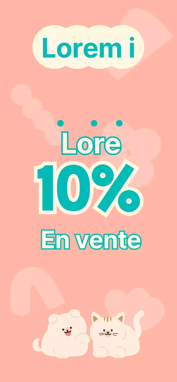 Une animalerie sans personnel avec de jolies illustrations de chiens et de chats roses et turquoises.