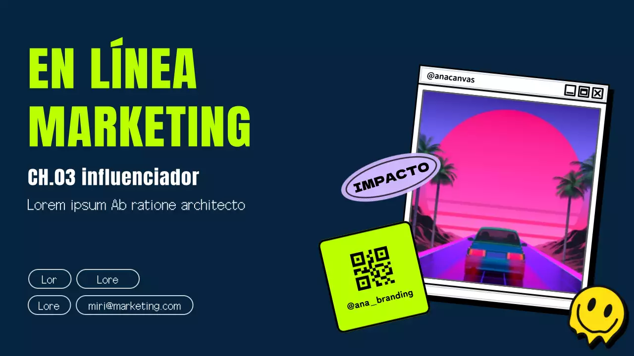 Un tema retro para las redes sociales en colores azul marino y neón