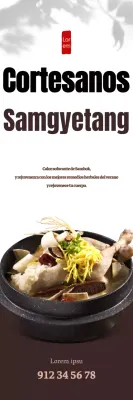 Promocione Samgyetang con un aspecto limpio sobre fondo blanco
