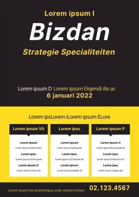 Geel en zwart promotiemateriaal voor de speciale klassen van de school