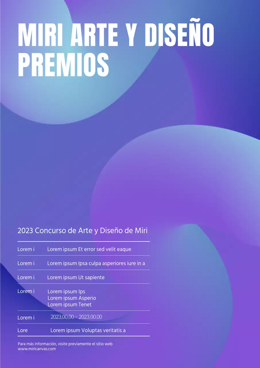 Premio de concurso con un sensual y moderno degradado púrpura-menta y fondo de formas