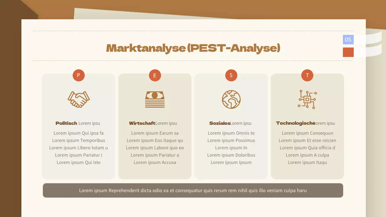 Gepflegte Unternehmensforschung in einem braunen Aktenkofferrahmen