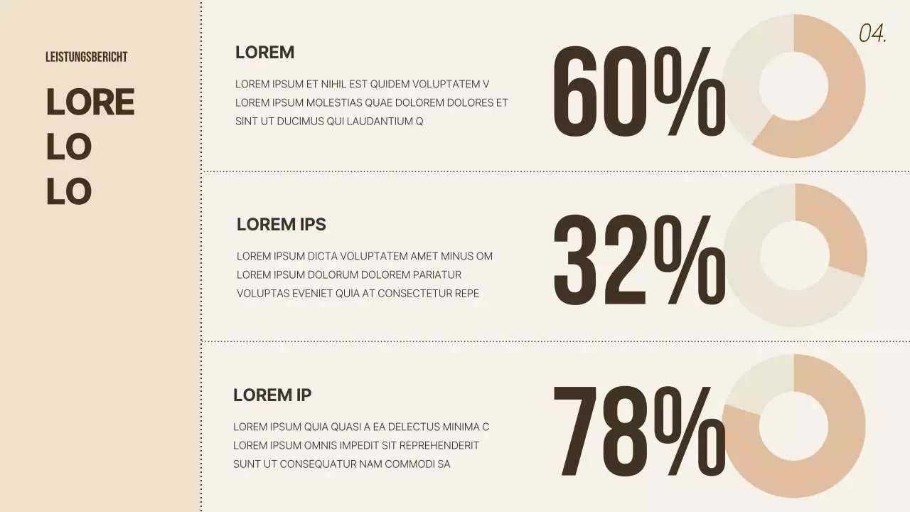 Saubere, beigefarbene Berichterstattung über die Unternehmensleistung