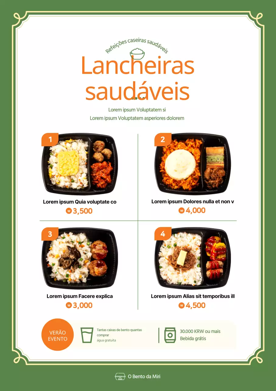 Promover uma lancheira calmante sobre um fundo verde