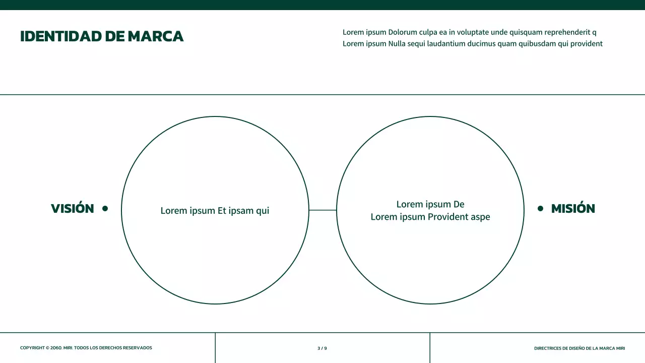 Directrices de marca sencillas en verde con toques naranjas