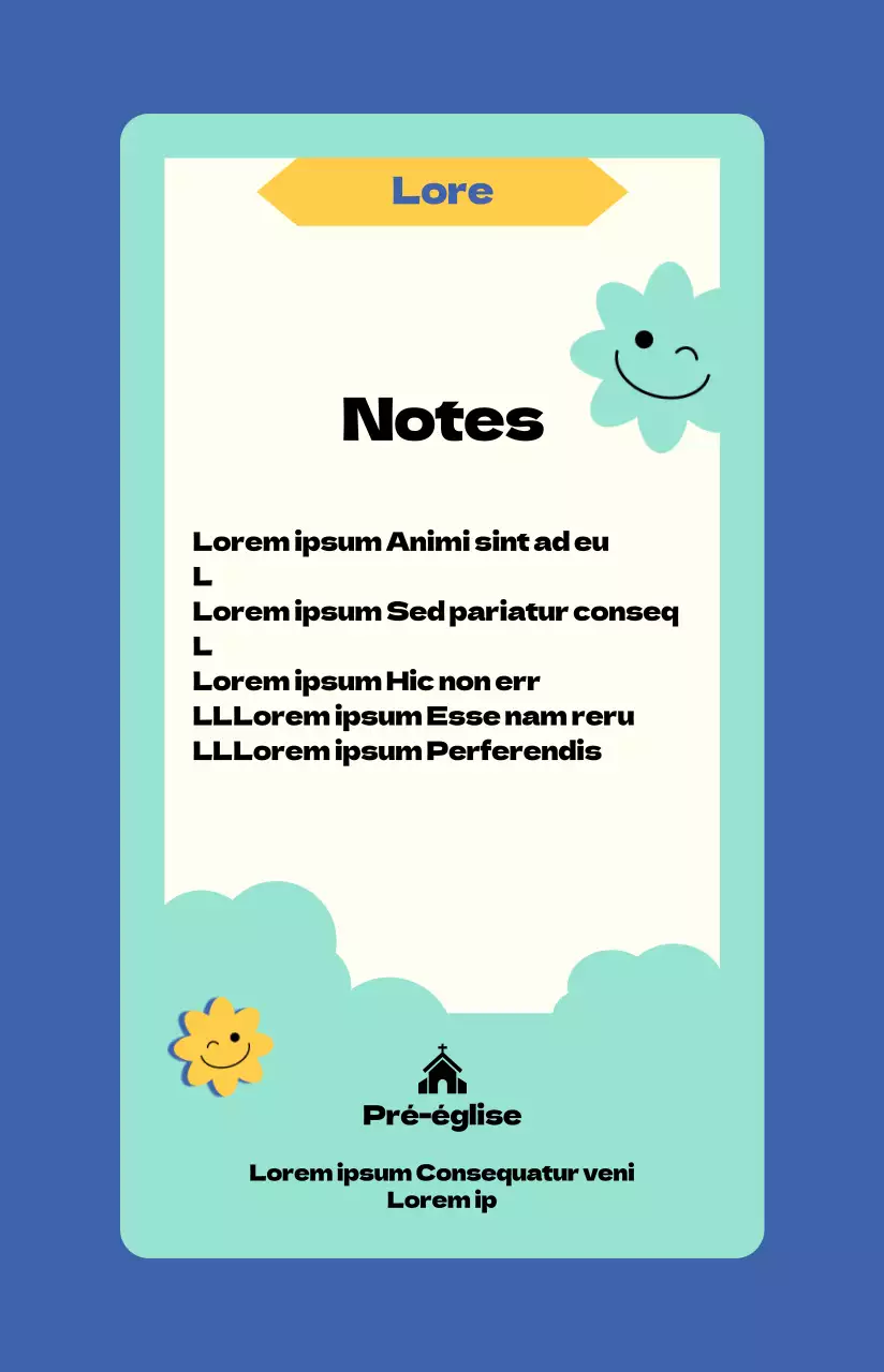 L'école biblique d'été illustrée, mignonne et joyeuse, en bleu frais