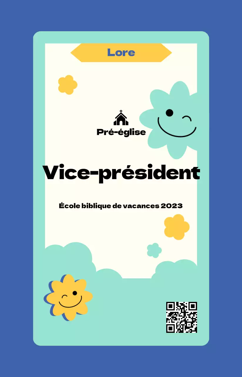 L'école biblique d'été illustrée, mignonne et joyeuse, en bleu frais