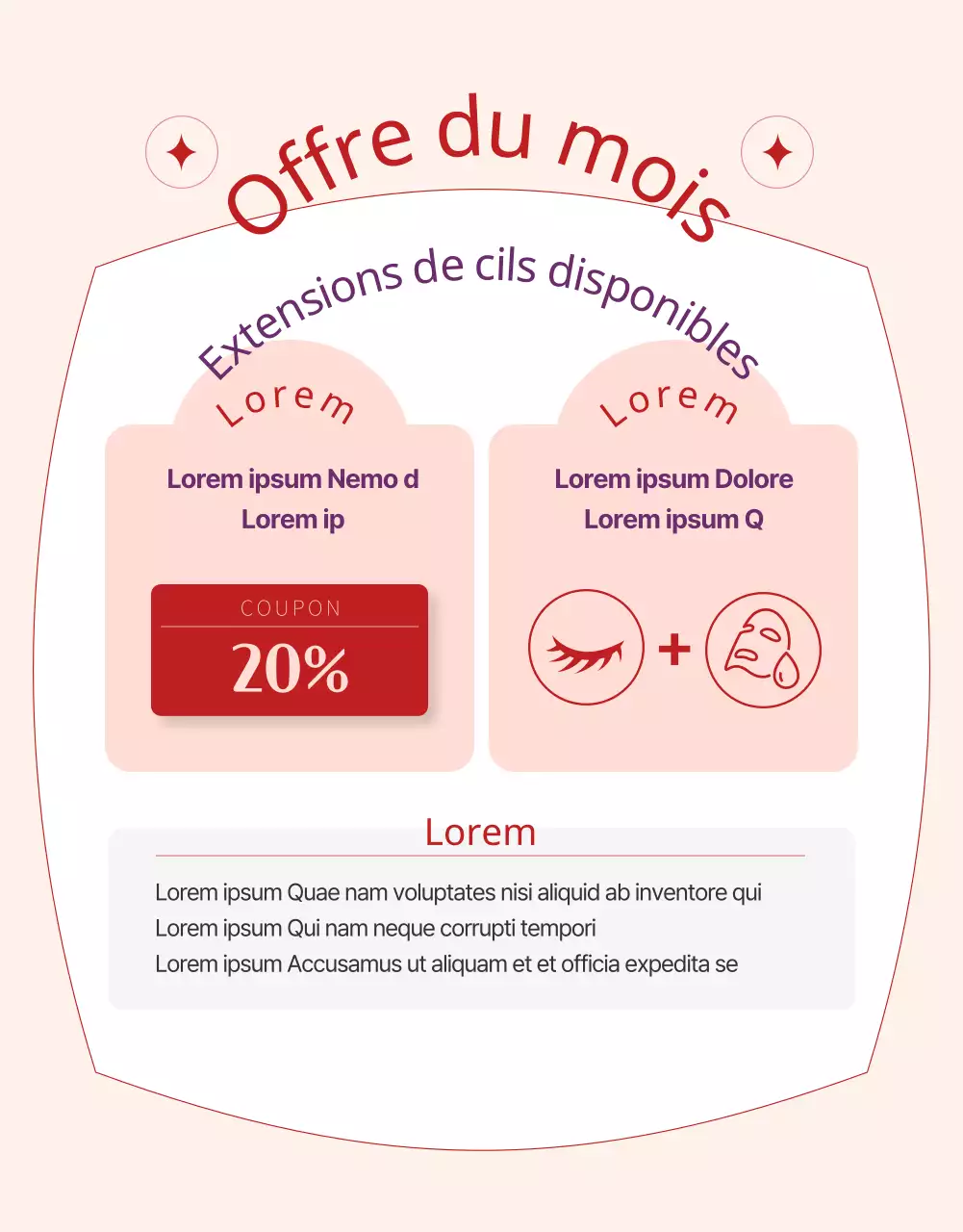 Promouvoir les extensions de cils en rose (page détaillée)