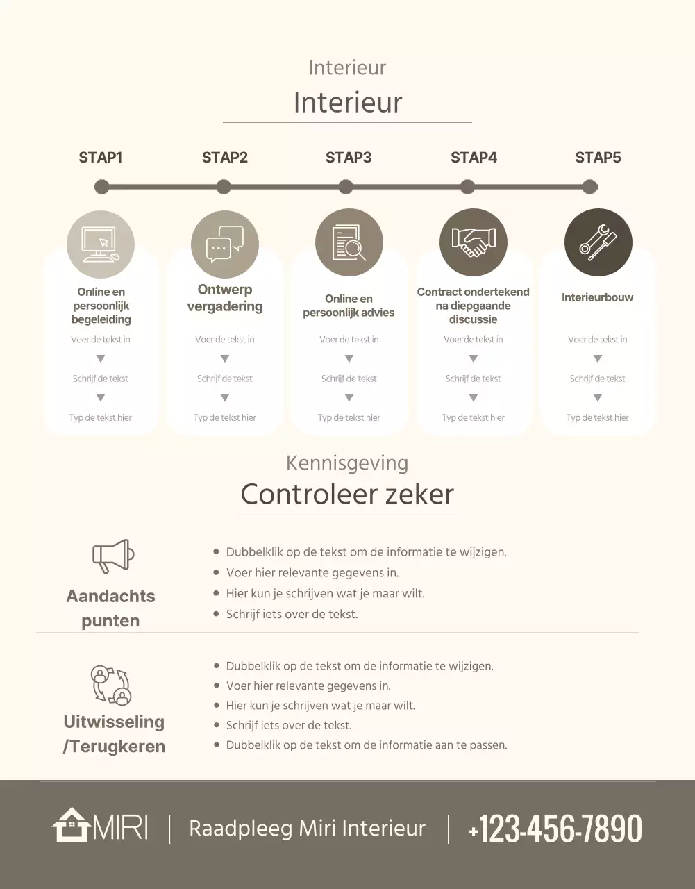 Bruine en eenvoudige constructie van badkamer en keuken