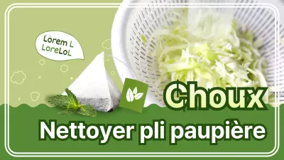 Thème du lavage des choux avec des images de couleur olive