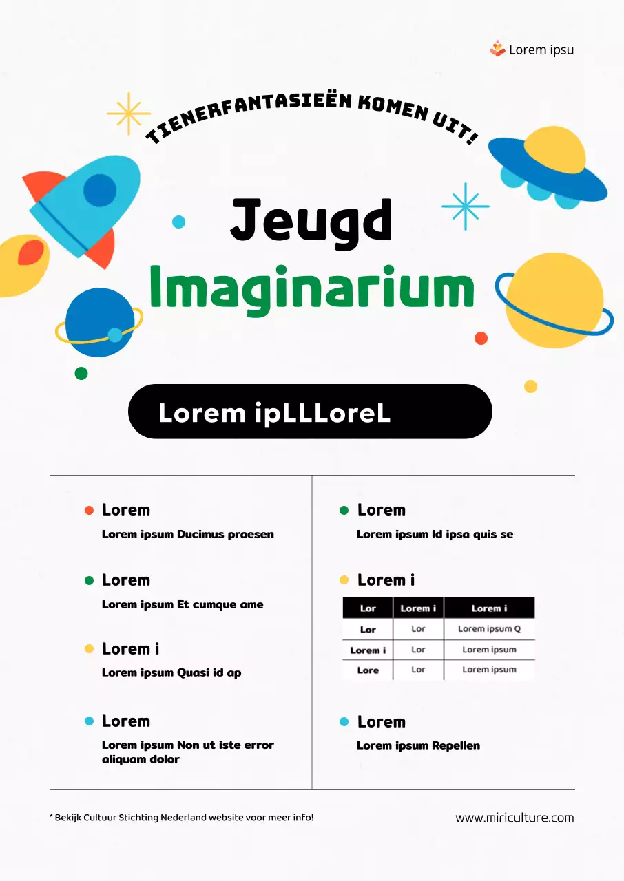 Oproep voor activiteiten met kleurrijke illustraties van ruimteconcepten