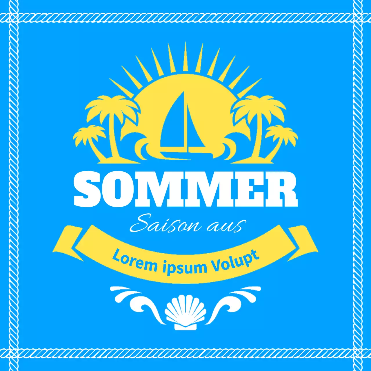 Eine Verkaufsförderungsaktion mit hellblauem, frischem Touch