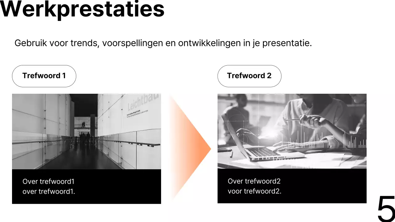  Minimalistisch zakelijk rapport in oranje en zwart