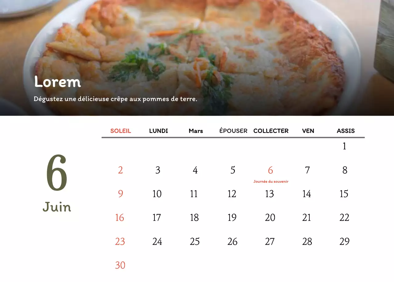 Calendrier des coupons de restaurants coréens traditionnels en beige et marron