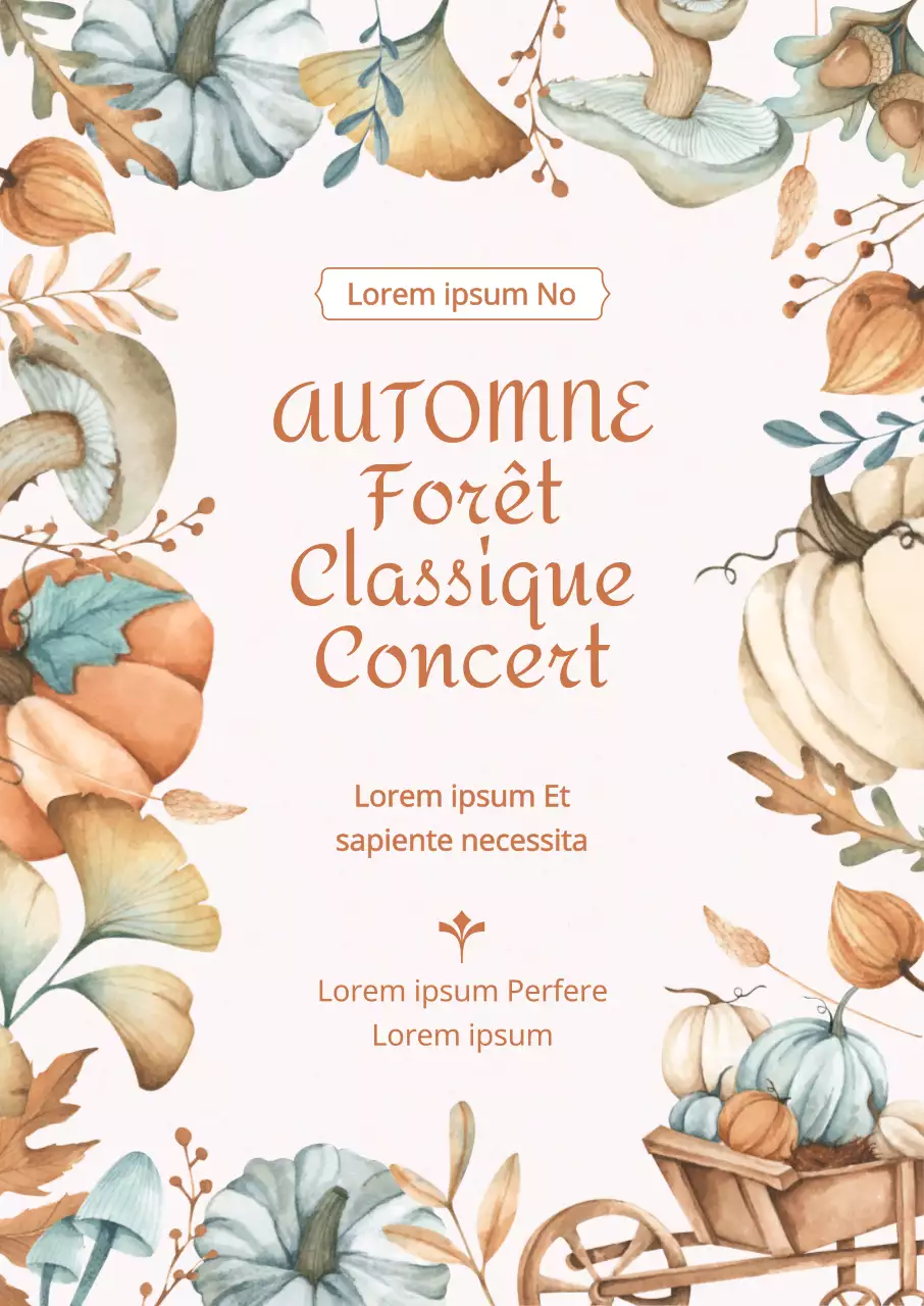 Promouvoir un concert avec une illustration automnale vintage
