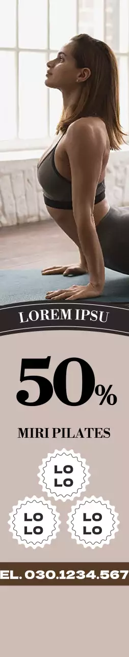 Eine saubere, beigefarbene Pilates-Aktion