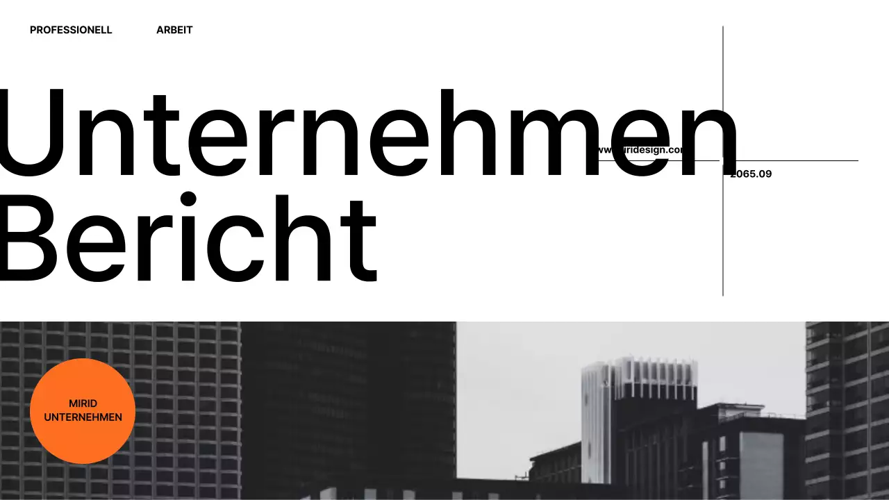  Minimalistischer Geschäftsbericht in Orange und Schwarz