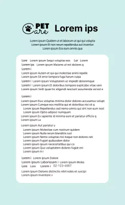 Hellblaues Logo Gepflegte Etiketten mit Haustierdetails