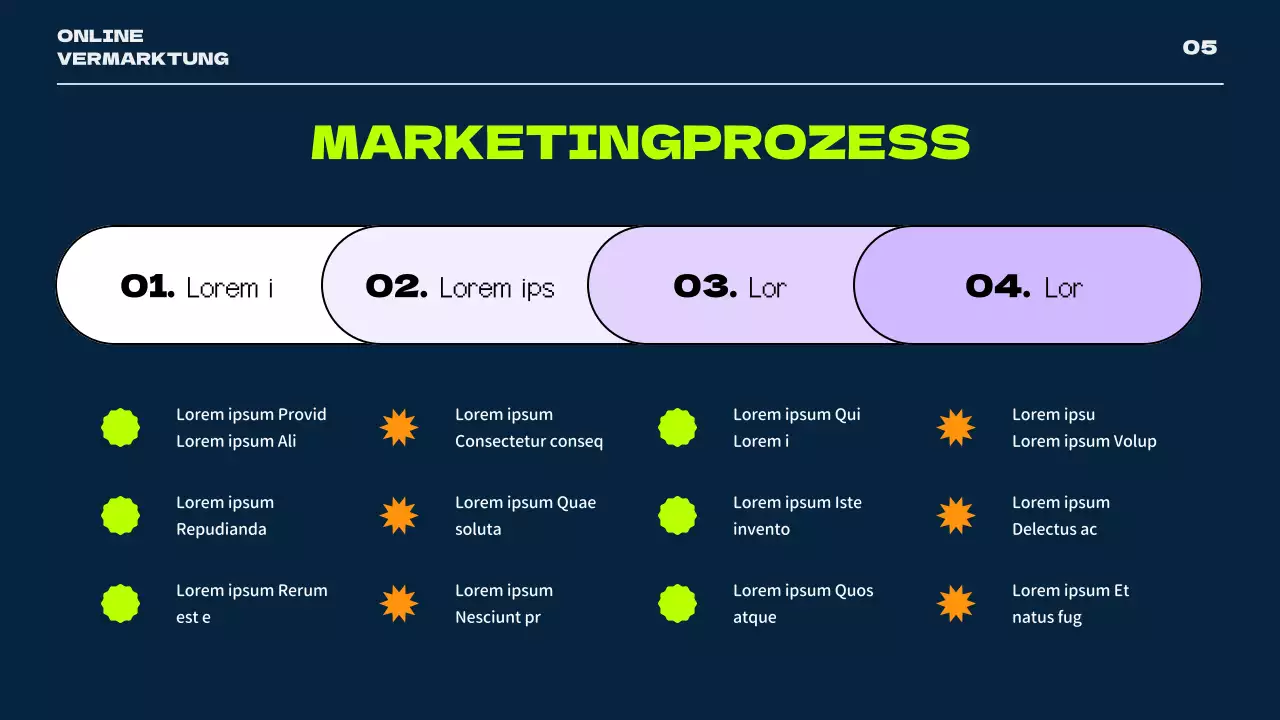 Ein Retro-Thema für soziale Medien in Marineblau und Neonfarben