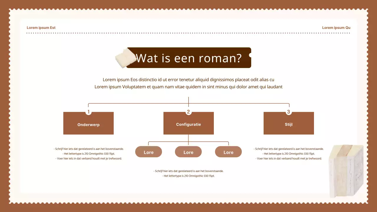 Bruine Vintage Eenvoudige Stempels Nationale Taal Leermiddelen