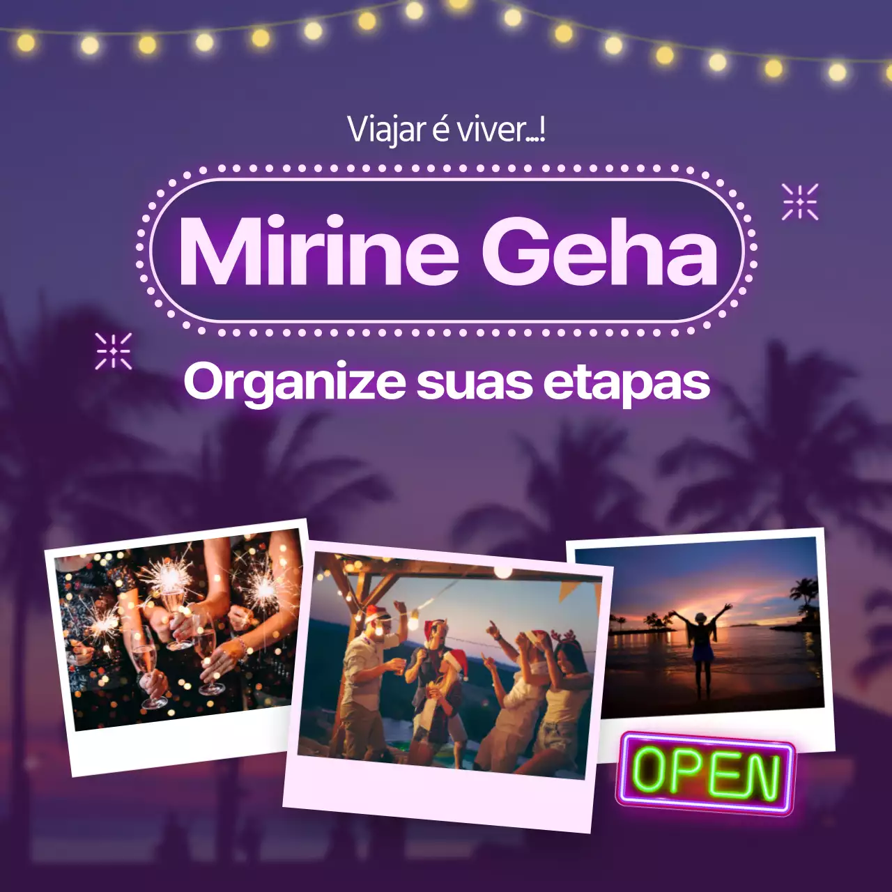 Casa de hóspedes com néon roxo à procura de pessoal